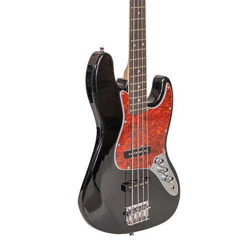 YJB-20P P2 BK BAJO ELÉCTRICO 4 CUERDAS JAZZ BASS BLACK CON PICKGUARD NACARADO BLANCO