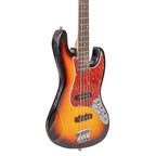 YJB-20P P2 3TS BAJO ELÉCTRICO 4 CUERDAS JAZZ BASS CON PICKGUARD NACARADO BLANCO