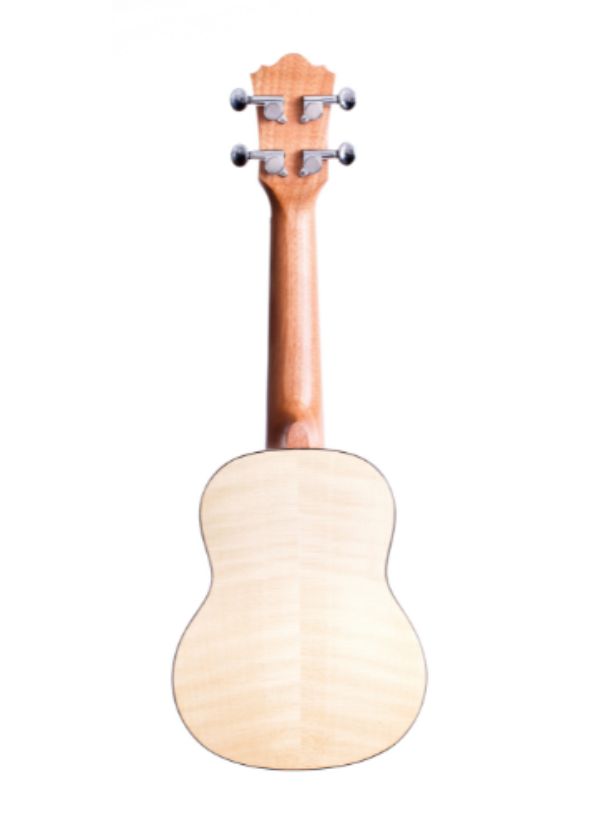 KU-SCFM-S UKELELE SOPRANO TAPA SOLIDA DE CEDRO AROS Y FONDO DE MAPLE FLAMEADO CON FUNDA