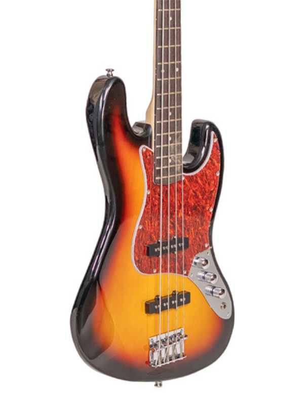 YJB-20P P2 3TS BAJO ELÉCTRICO 4 CUERDAS JAZZ BASS CON PICKGUARD NACARADO BLANCO