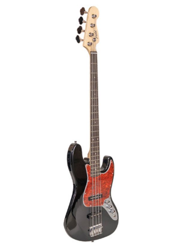 YJB-20P P2 BK BAJO ELÉCTRICO 4 CUERDAS JAZZ BASS BLACK CON PICKGUARD NACARADO BLANCO