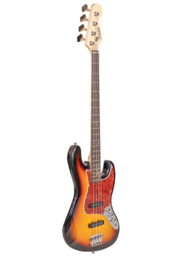 YJB-20P P2 3TS BAJO ELÉCTRICO 4 CUERDAS JAZZ BASS CON PICKGUARD NACARADO BLANCO