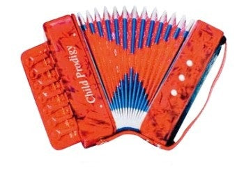 CX-A022 ACORDEÓN PARA NIÑOS 2 BAJOS 7 BOTONES COLOR BORRAVINO